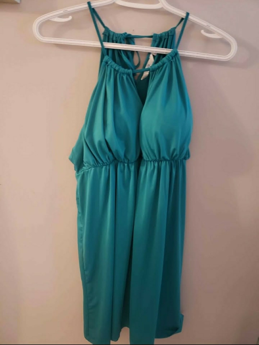 La Vie En Rose Teal Halter-Style Swim Coverup